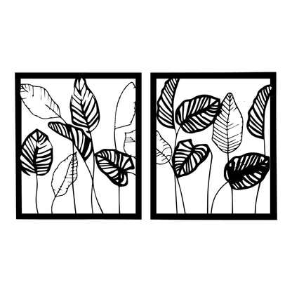 Leaf Art Acrylic Wall Frames Laser Cutting with 2 panels. - Open Market Pakistan