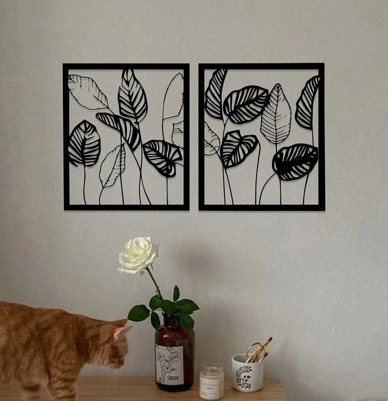 Leaf Art Acrylic Wall Frames Laser Cutting with 2 panels. - Open Market Pakistan