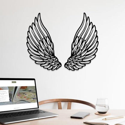 Laser Cutting Eagle Feather-Shaped Acrylic Wall Frame with Set of 2 panels. - Open Market Pakistan