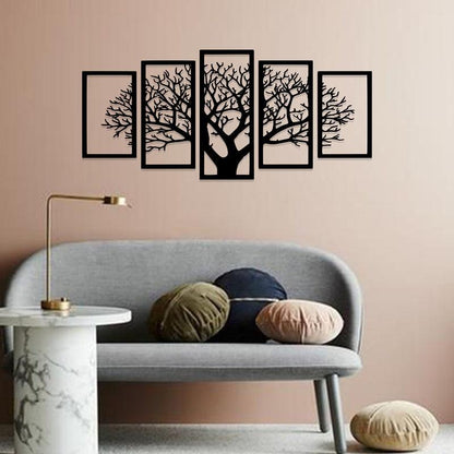 Tree-Shaped Acrylic Wall Frame Laser Cutting with combination of 5 Panels. - Open Market Pakistan