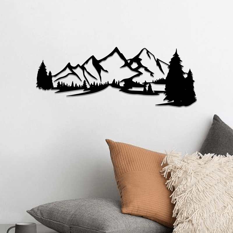 Tree-Shaped Acrylic Wall Art in Classic Black & White, Bringing Tranquil Hill Views Indoors with Timeless Elegance - Open Market Pakistan