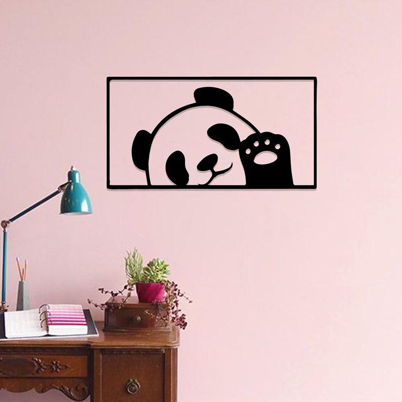 Beautiful Panda-Shaped Acrylic Wall Frame Laser Cutting in Classic Black & White - Open Market Pakistan