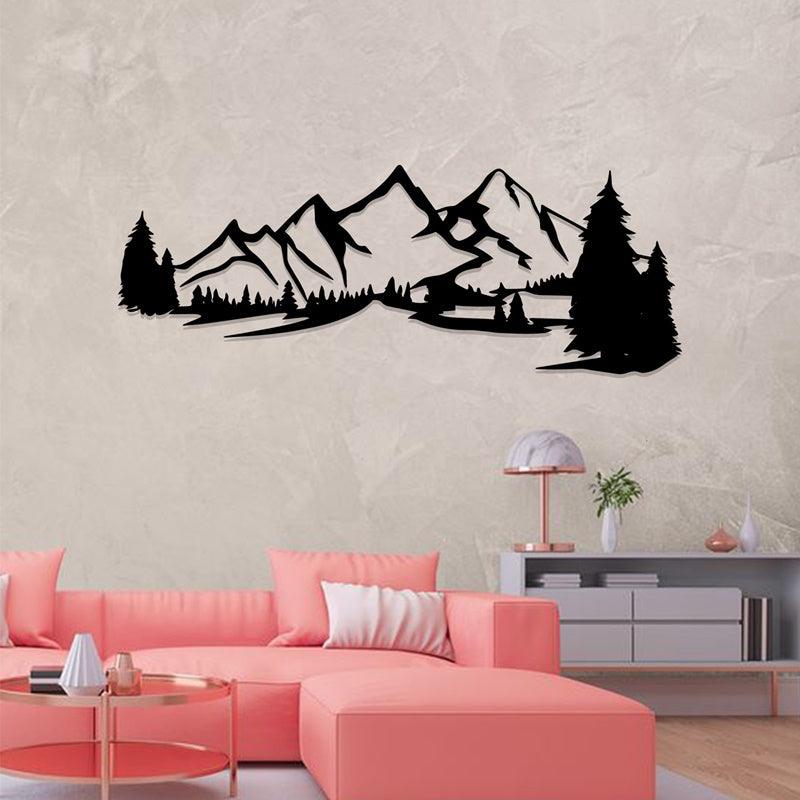 Tree-Shaped Acrylic Wall Art in Classic Black & White, Bringing Tranquil Hill Views Indoors with Timeless Elegance - Open Market Pakistan