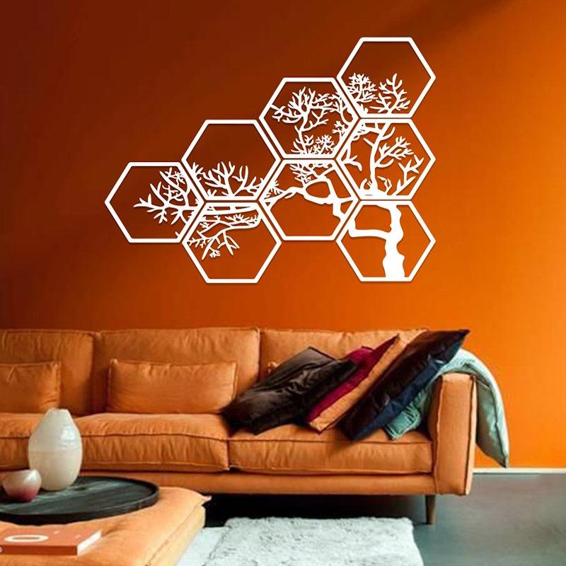 8 Unique Frames Forming Tree-Shaped Acrylic Wall Frame Laser cutting, Stunning in Black & White. - Open Market Pakistan