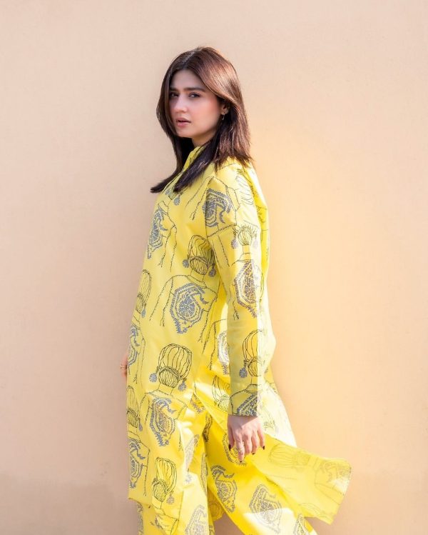 Radiant Yellow Ethnic Brand Two-Piece Suits - Premium Linen Collection - Open Market Pakistan